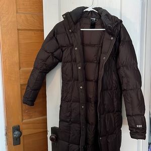 North face brown puffer jacket (small)